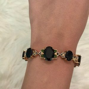 Beautiful Gold Black emerald Bracelet